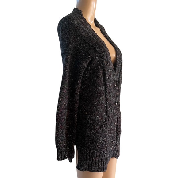 Yoon Sweater Wool Blend Button Cardigan Sweater Charcoal - Picture 2 of 6